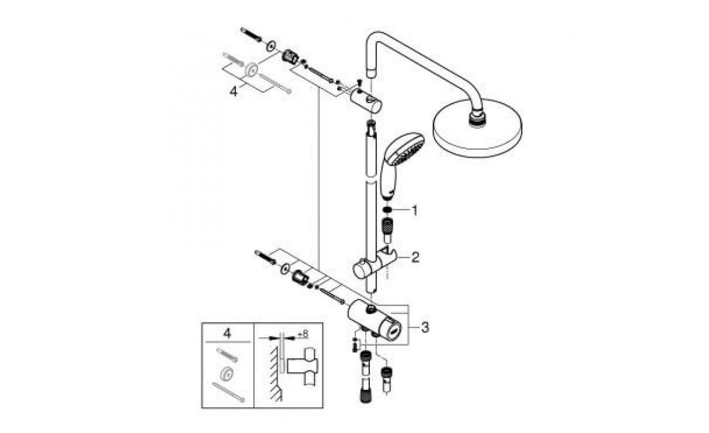 Душевая система Grohe tempesta